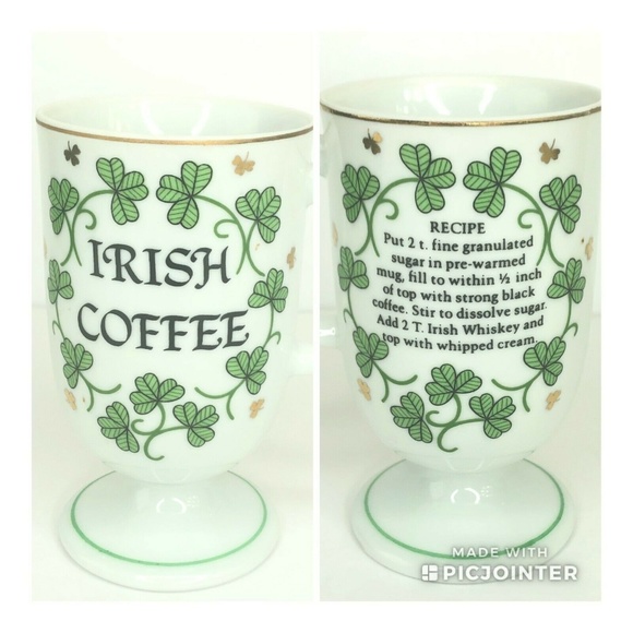 Unbranded Other - Irish Coffee Recipe Coffee Mug w Pedestal Stand